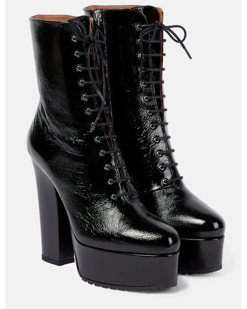 Alaïa Alaia Plateaustiefel Aus Leder Schwarz