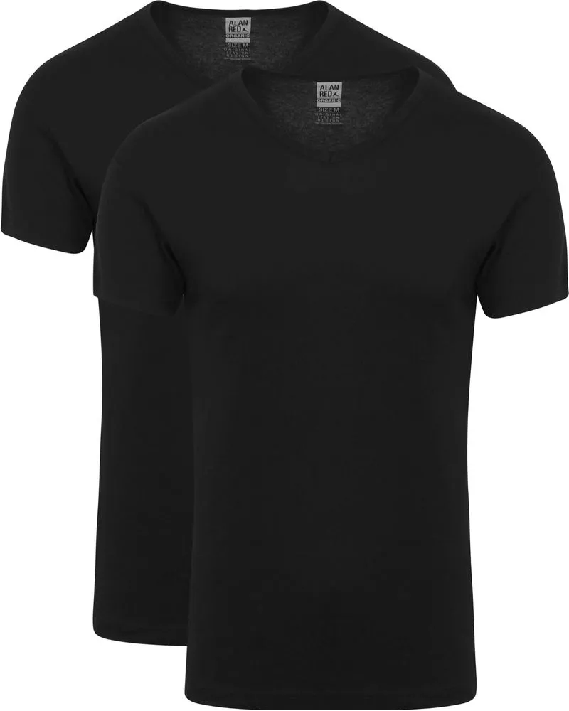 Alan Red Vancouver T Shirt Schwarz 2er Pack