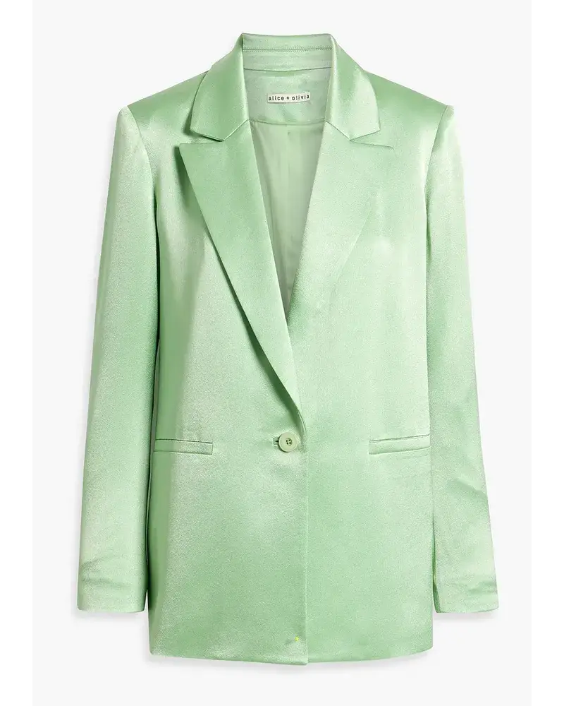 Alice + Olivia Alice Oliviadenny Blazer Aus GläNzendem CrêPe GrüN