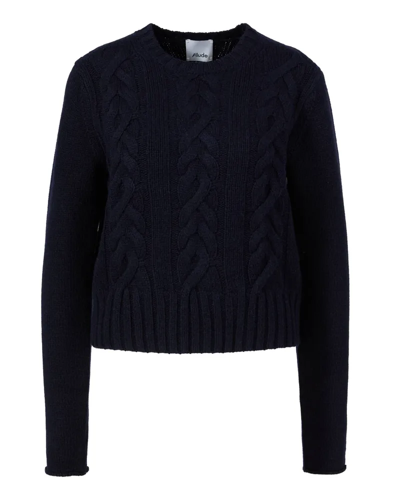 ALLUDE Pullover Mit Zopfmuster Marineblau Blau