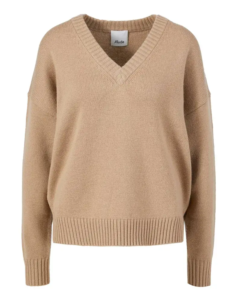 ALLUDE V Pullover Aus Cashmere Mischung Braun