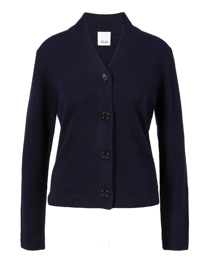ALLUDE Woll Cashmere Strickjacke Marineblau Blau