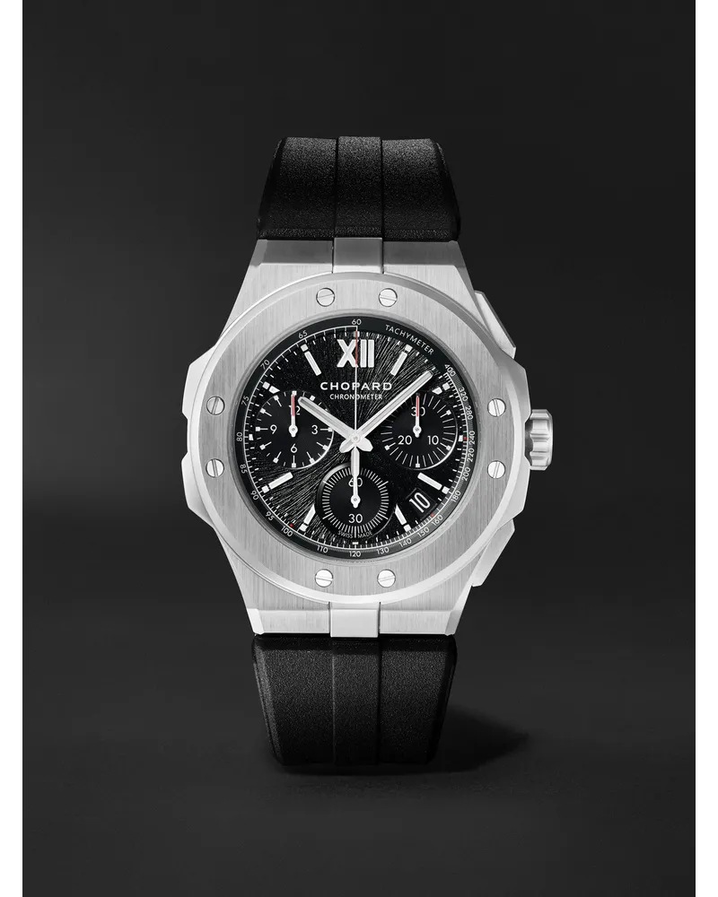 Chopard Alpine Eagle Xl Chrono 44 Mm Uhr Aus Lucent Steel Mit Automatischem Aufzug Und Kautschukarmband Ref. Nr.: 298609 3004 Schwarz