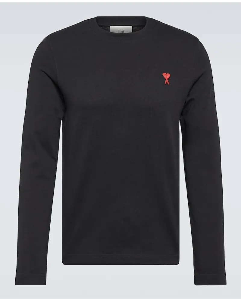 AMI Paris Top Ami De Cour Aus Baumwolle Schwarz