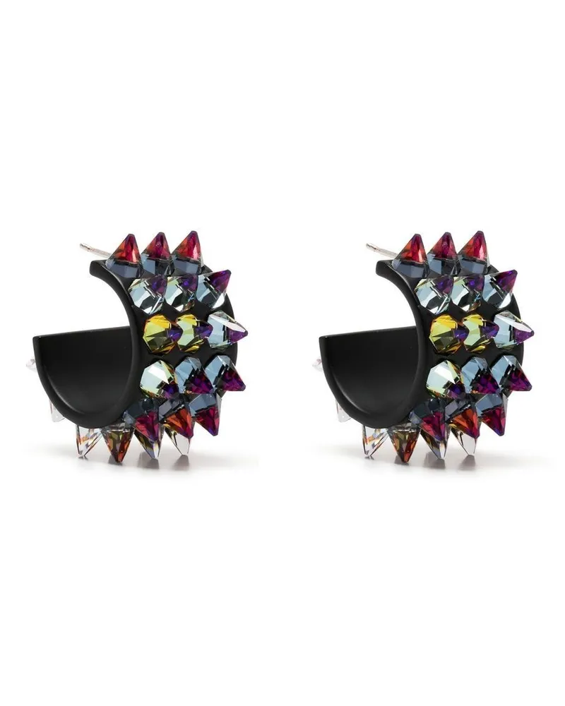 Amina Muaddi Karma Creolen Schwarz