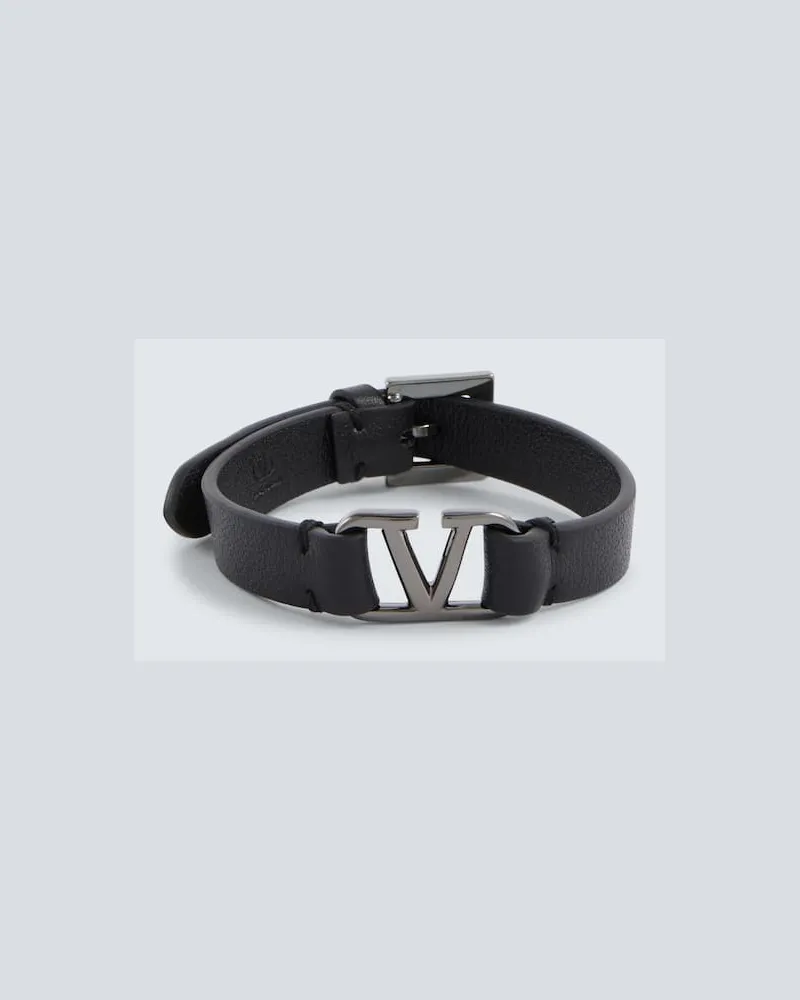 Valentino Garavani Armband Vlogo Signature Aus Leder Schwarz
