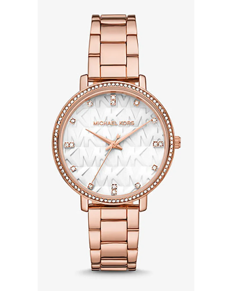 Michael Kors Armbanduhr Pyper Im Rosé Goldton Mit Pavé Und Logo