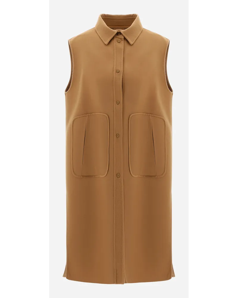 Herno äRmellose Jacke Aus Doppellagiger Wolle Camel