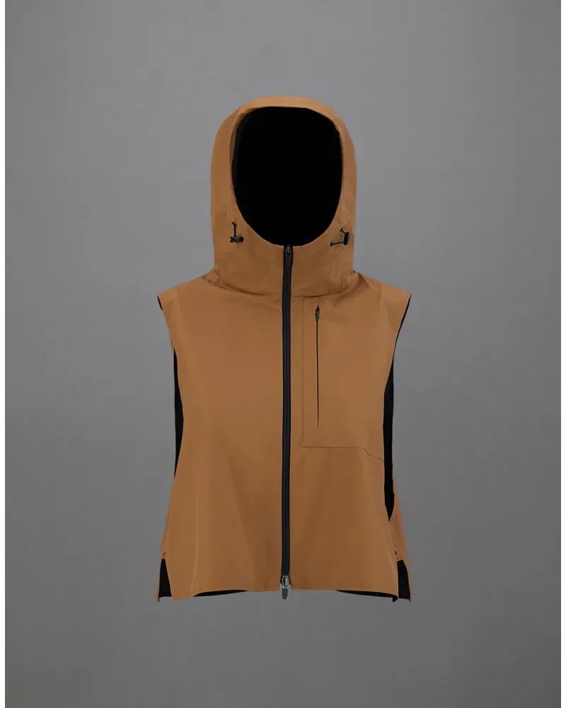 Herno äRmellose Laminar Jacke Aus Gore Tex Paclite Tabak