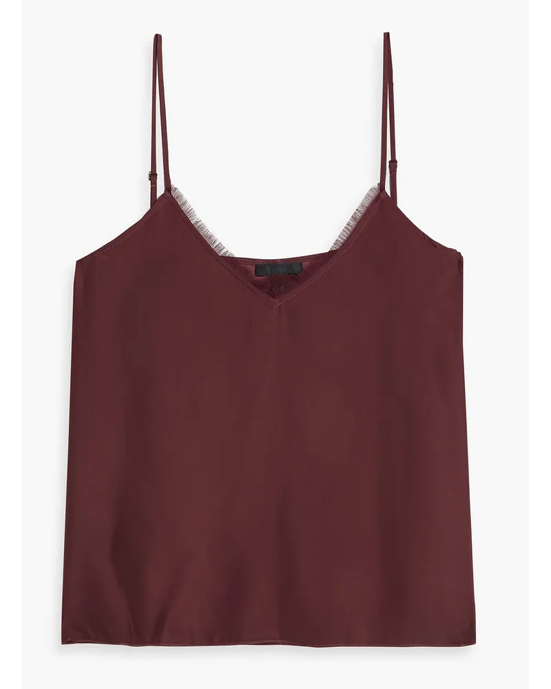 ATM Top Aus Seidensatin Mit Fransen Burgunderrot