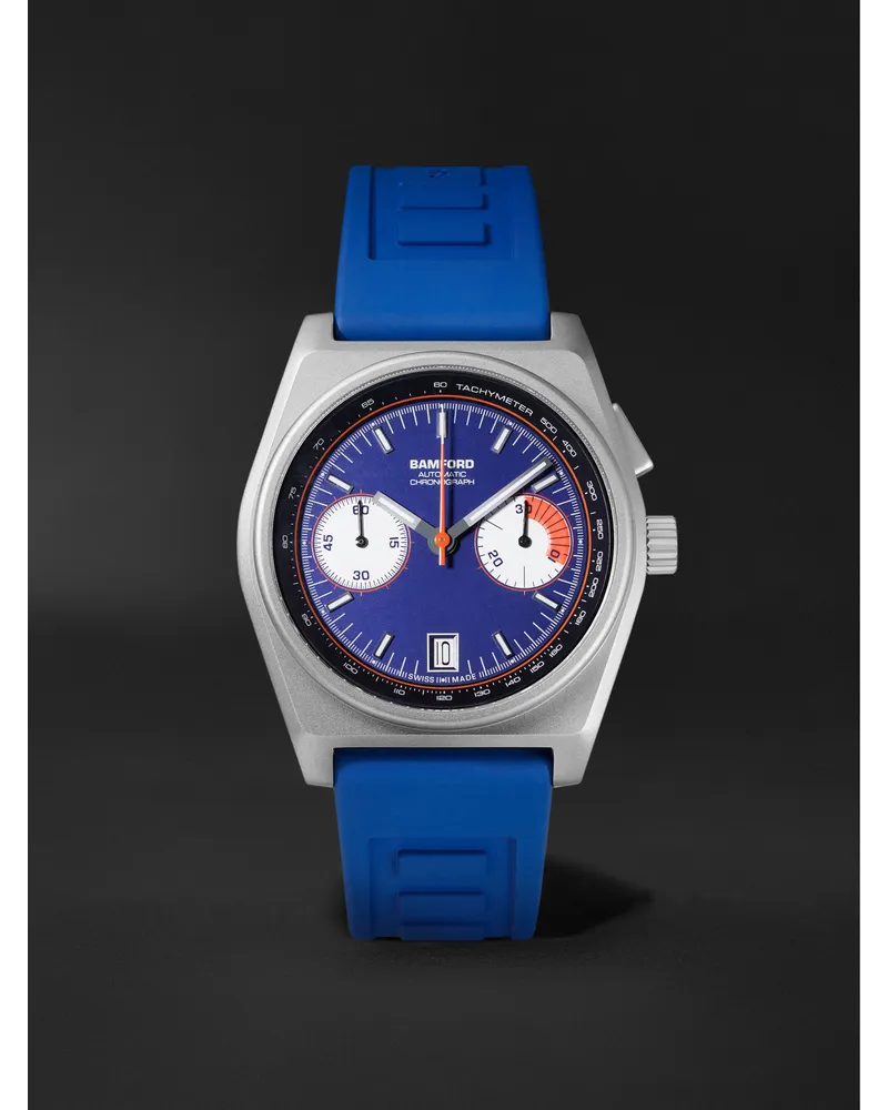 BWD B347 Chronograph 415 Mm Uhr Aus Titan Mit Automatischem Aufzug Und Kautschukarmband Ref. Nr.: Tt Ny Or Blau