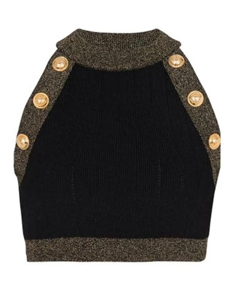 Balmain Crop Top Black