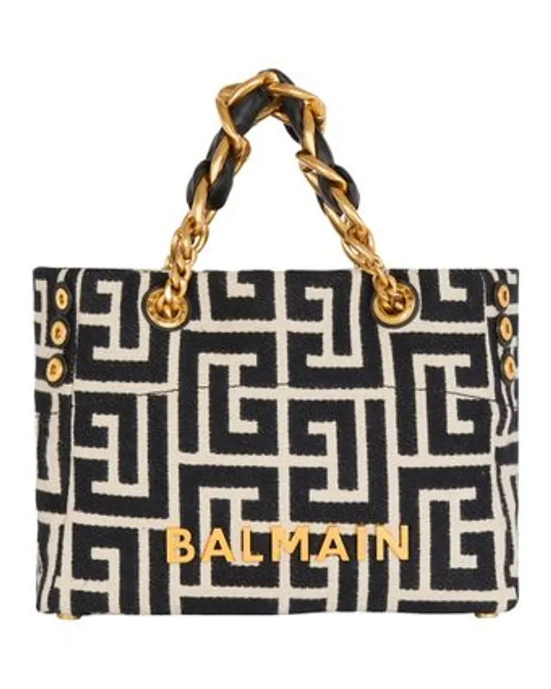 Balmain Kleine Cabas Tasche 1945 Soft Black