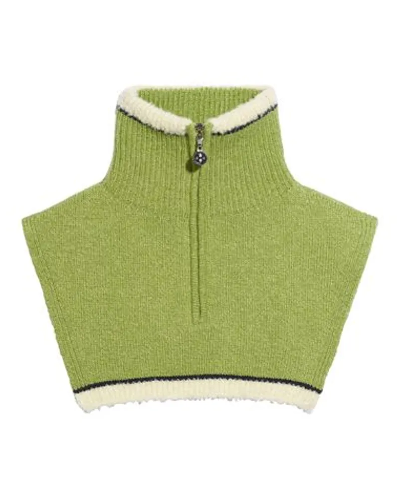 Barrie Faux Shearling Kragen Green