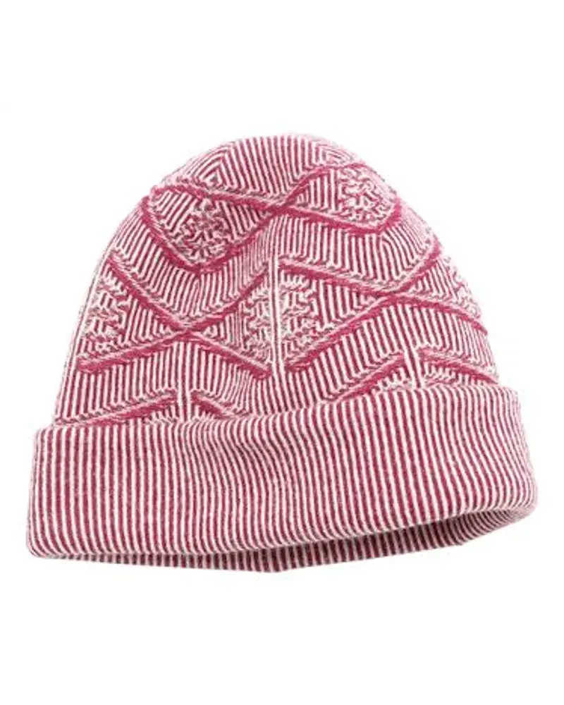 Barrie Kaschmir MüTze Mit Monogramm Motiv Red