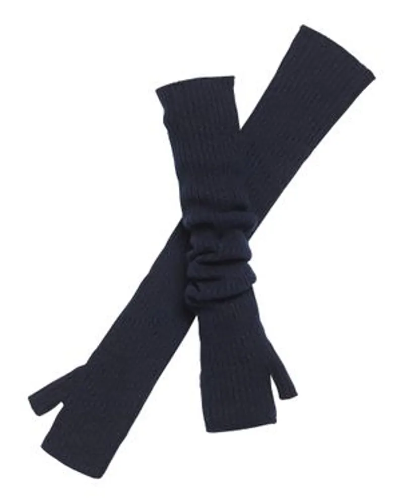 Barrie Lange Fingerlose Kaschmir Handschuhe Blue