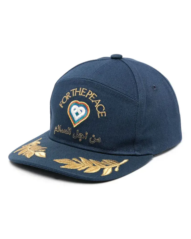 Casablanca Paris Baseballkappe Mit "For The Peace" Stickerei Blau