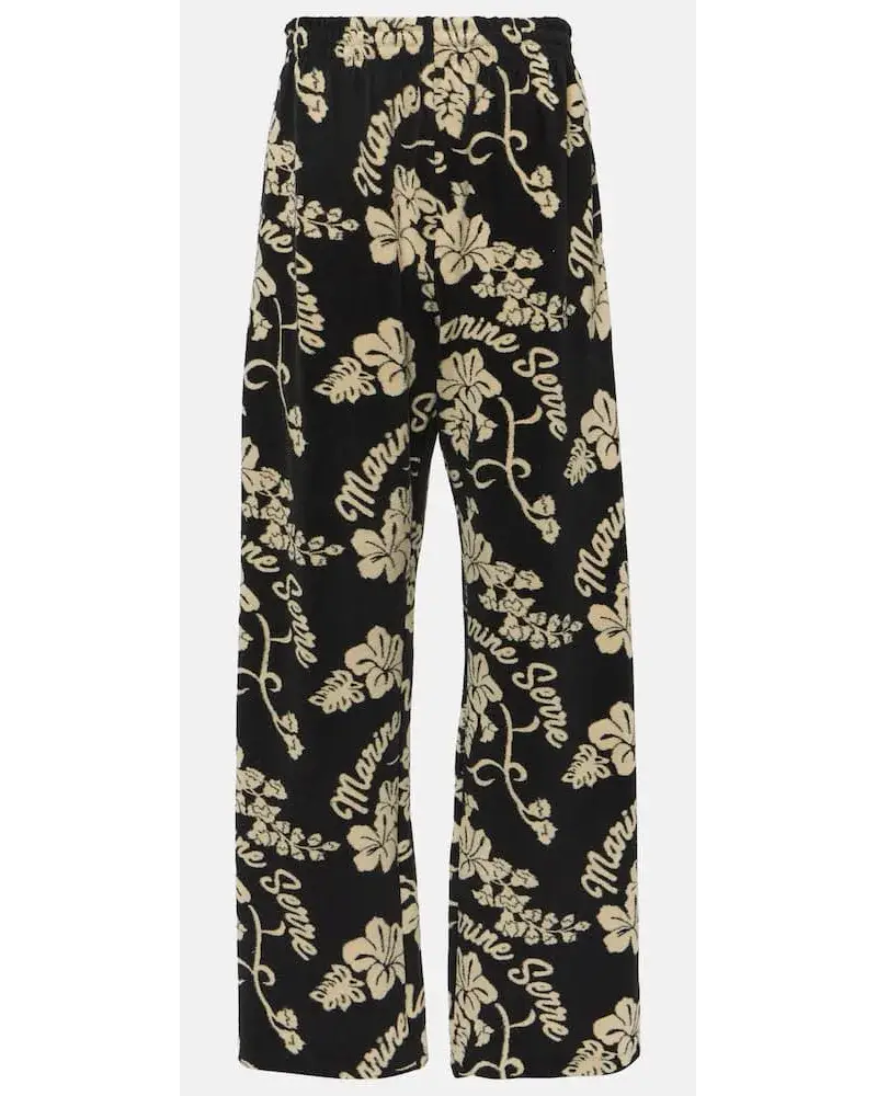 Marine Serre Bedruckte Jogginghose Aus Jacquard Schwarz