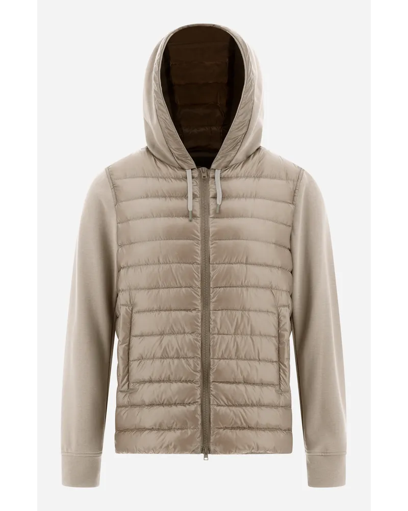 Herno Bomberjacke Aus Nylon Ultralight & Fleece Helles