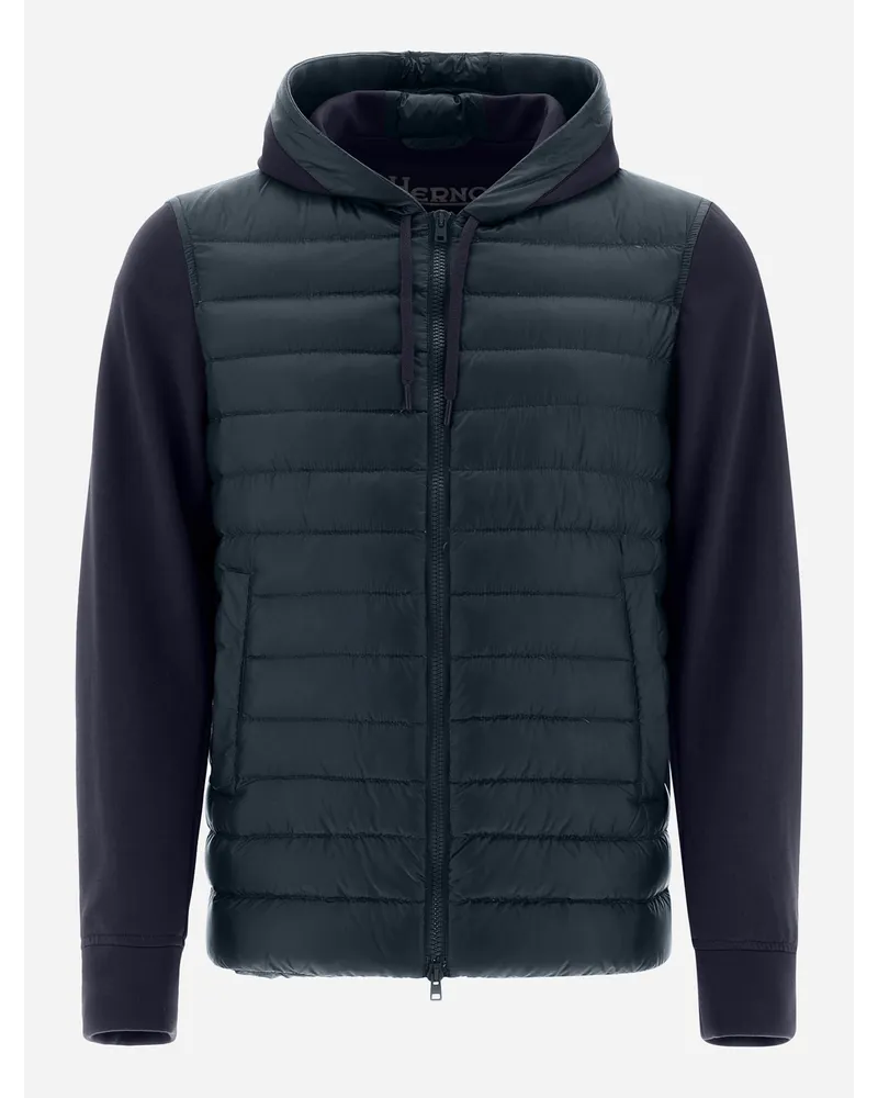Herno Bomberjacke Aus Nylon Ultralight & Fleece Marineblau