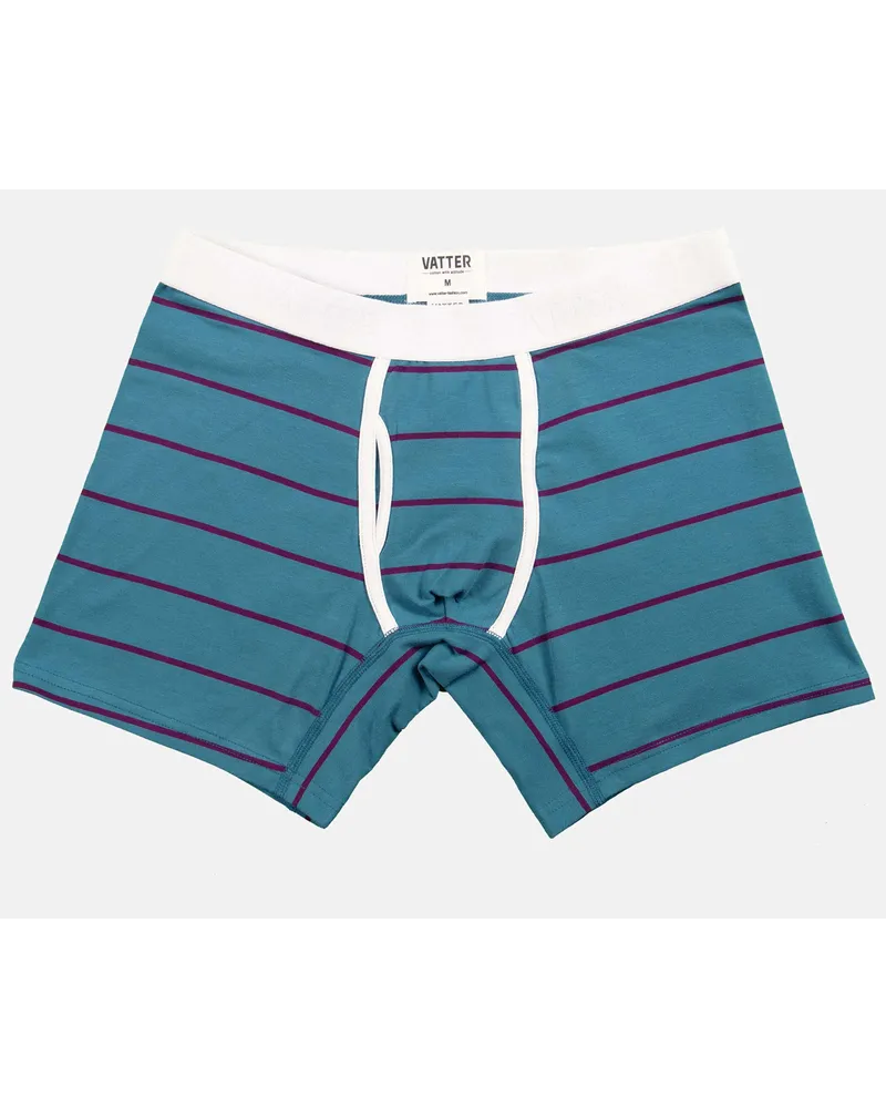 Vatter Boxer Brief "Classy Claus" Blue/Purple Stripes Blau