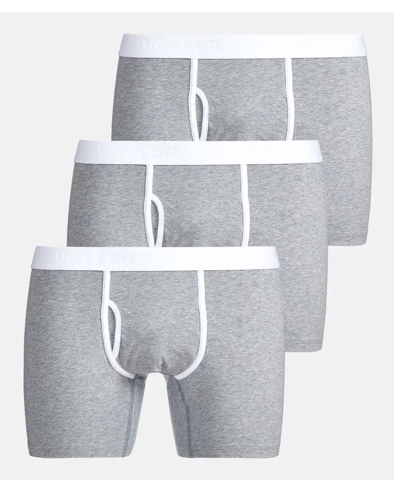 Vatter Boxer Brief "Classy Claus" Grey Melange 3 Pack Grau