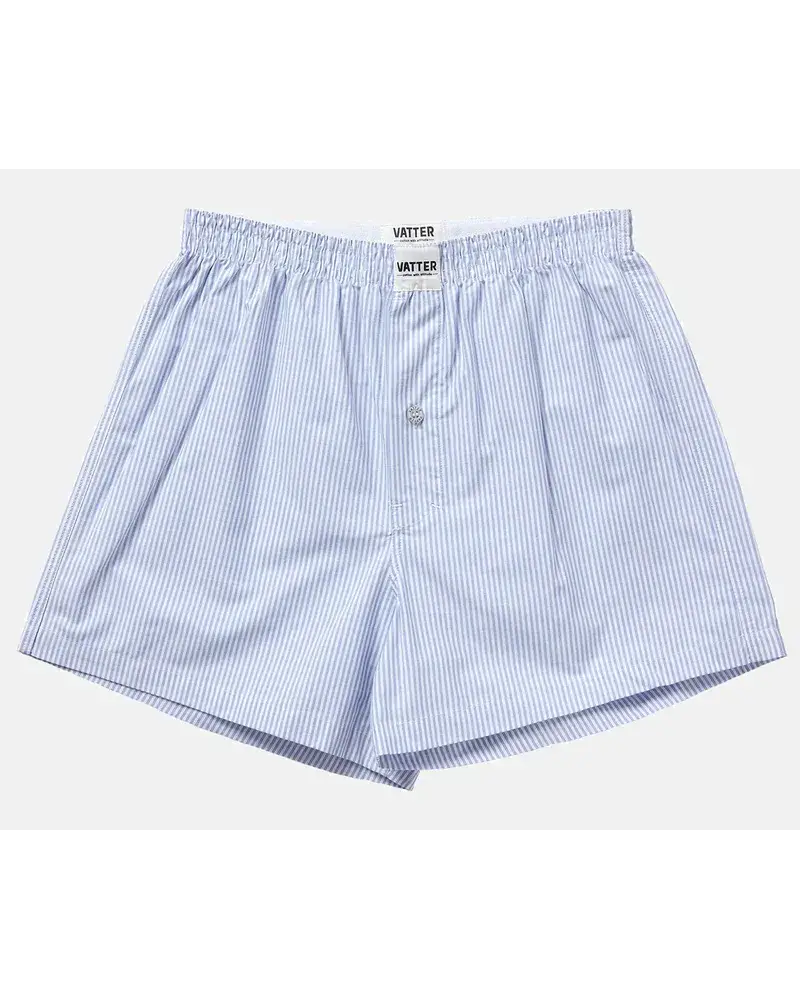 Vatter Boxer Short "Loose Larry" Blue/White Stripes Denim
