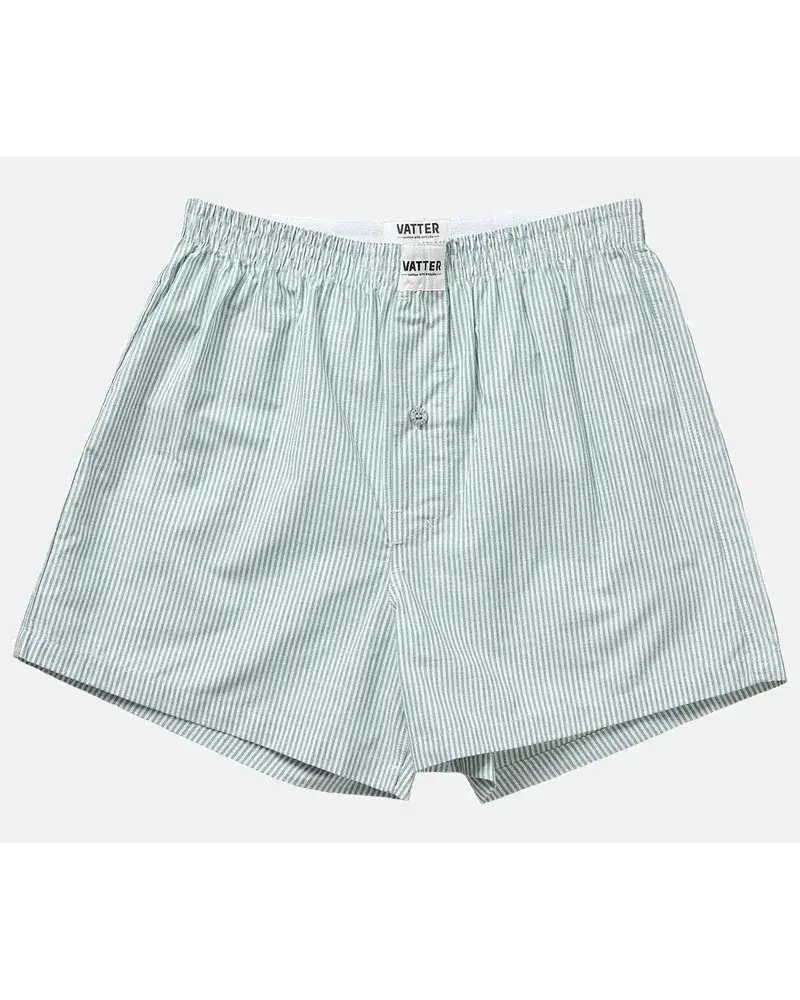 Vatter Boxer Short "Loose Larry" Green/White Stripes Denim