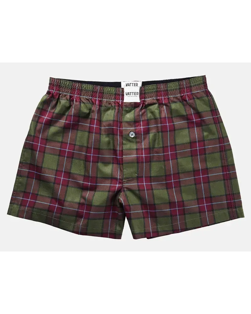 Vatter Boxer Short "Loose Larry" Red/Green Checked Rot