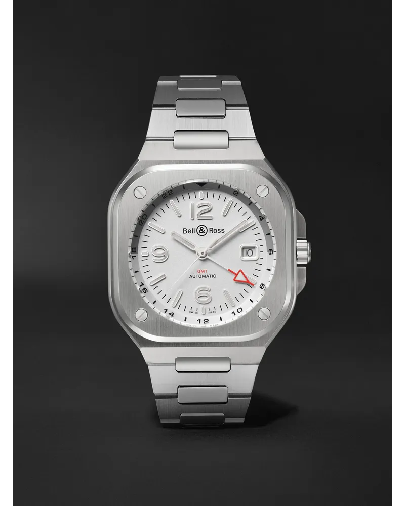 Bell & Ross Br 05 Gmt Automatic 41 Mm Uhr Aus Edelstahl Ref. Nr. Br05g Si St/Sst Weiß