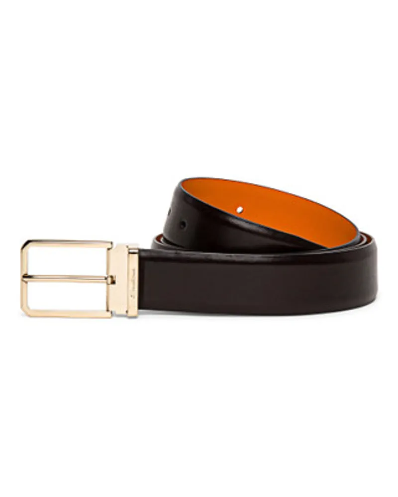 Santoni Brauner Verstellbarer HerrengüRtel Aus Leder In Antik Optik Braun