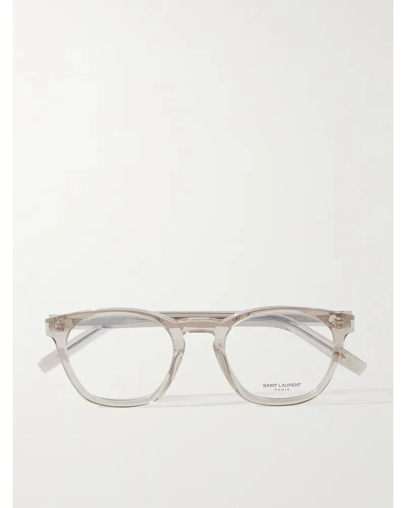 Saint Laurent Brille Mit Rundem Rahmen Aus Recyceltem Azetat Neutral