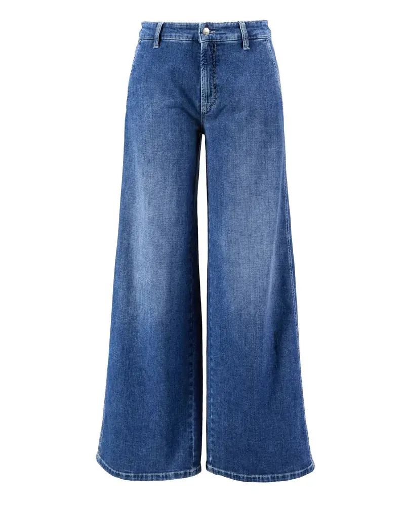 Cambio Wide Leg Jeans 'Alek' Mittelblau Blau