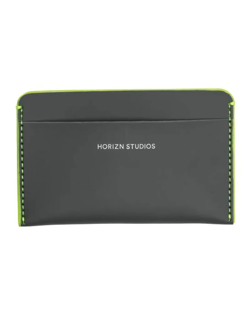 HORIZN STUDIOS Card Holders | Cardholder In Graphite / Neon Green