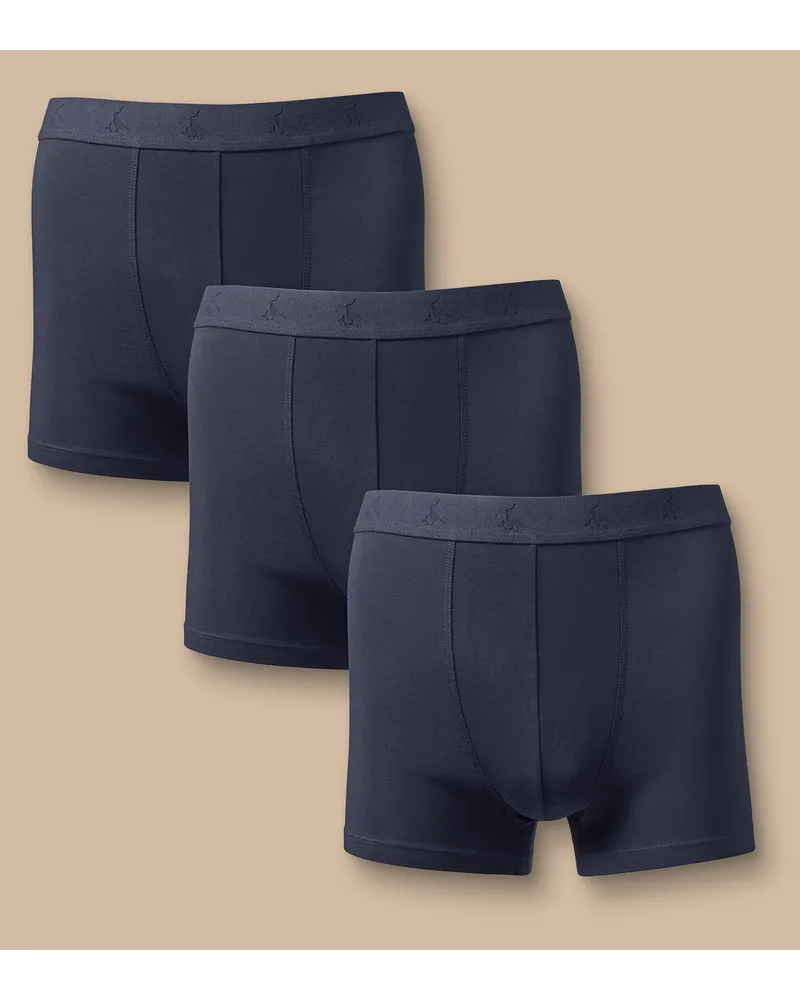 Charles Tyrwhitt 3er Pack Stretch Unterhosen Blau