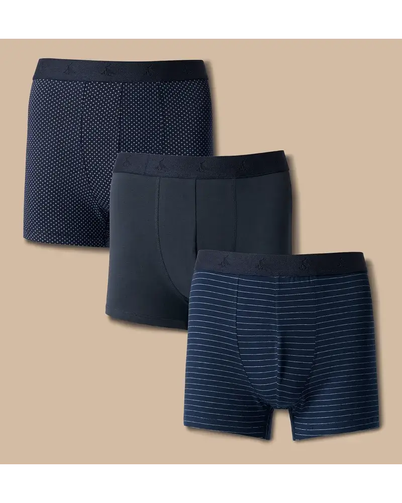 Charles Tyrwhitt 3er Pack Stretch Unterhosen Blau