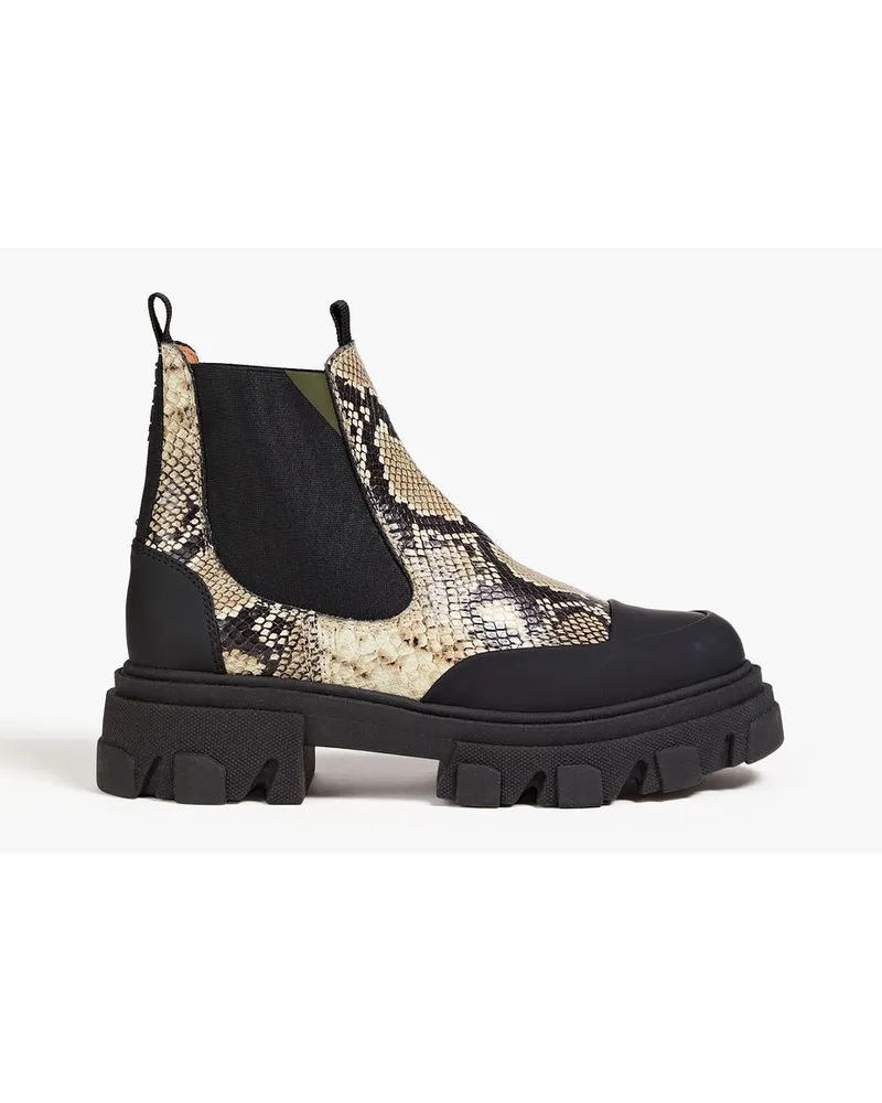 Ganni Chelsea Boots Aus Leder Mit Krokodileffekt Animal Print