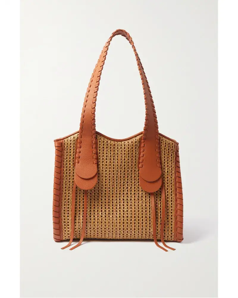 Chloé Mony MittelgroßE Tote Aus Raffiabast Braun