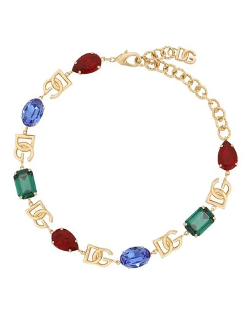 Dolce & Gabbana Choker Mit Logo Und Kristallen Multicolor