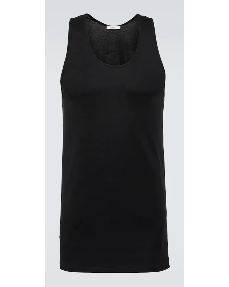 Christophe Lemaire Top Aus Baumwoll Jersey Schwarz