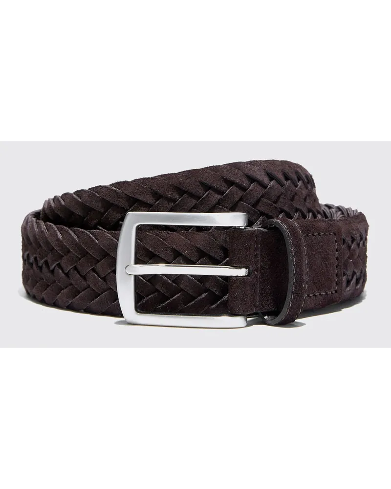 Scarosso Cintura Marrone Intrecciata Scamosciata Braun