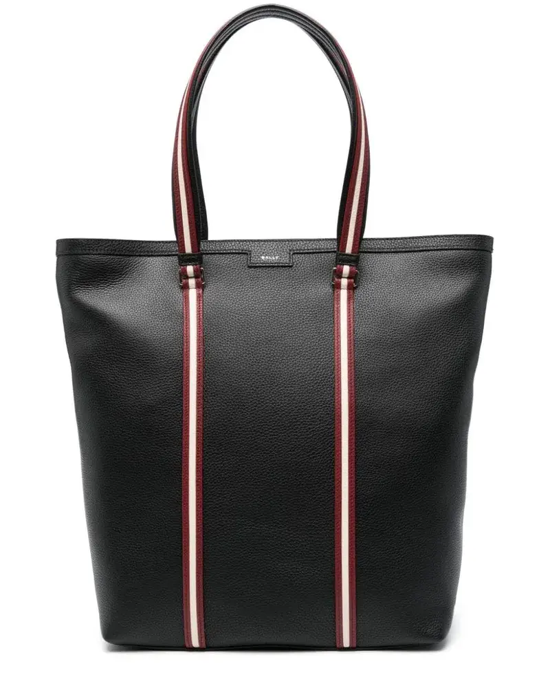 Bally Code Shopper Aus Strukturiertem Leder Schwarz