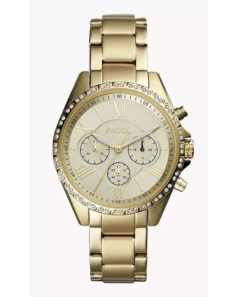Fossil Damenuhr Modern Courier Chronograph Edelstahl Gold