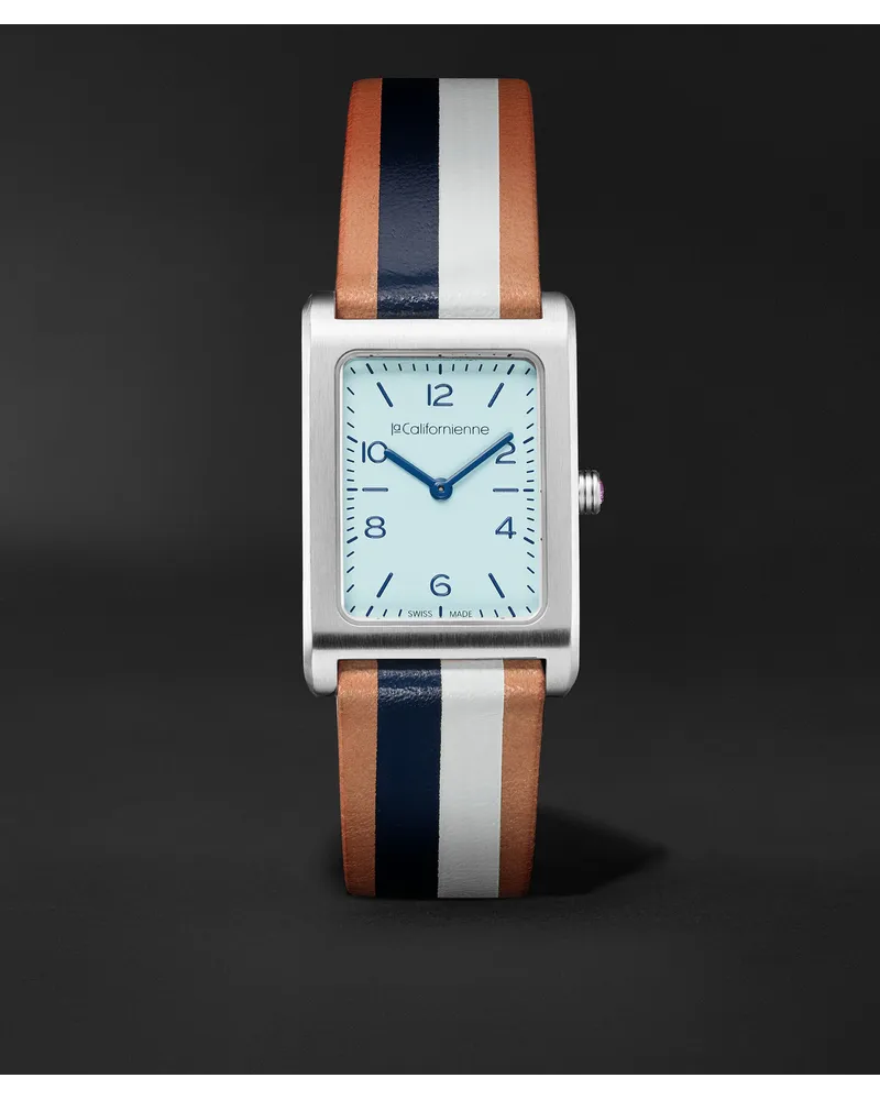 laCalifornienne Daybreak 24 Mm Uhr Aus Edelstahl Mit Lederarmband Ref. Nr. Db 14 Weiß