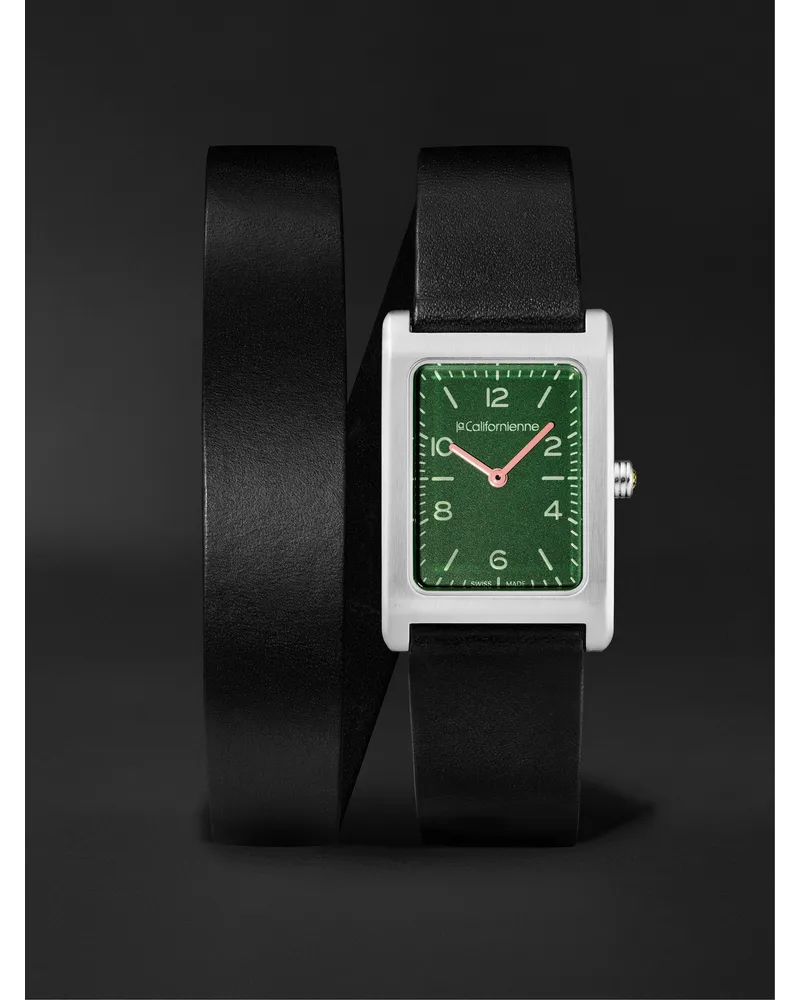 laCalifornienne Daybreak 24 Mm Uhr Aus Edelstahl Mit Lederarmband Ref. Nr.: Db 03 Ss Ivy GrüN