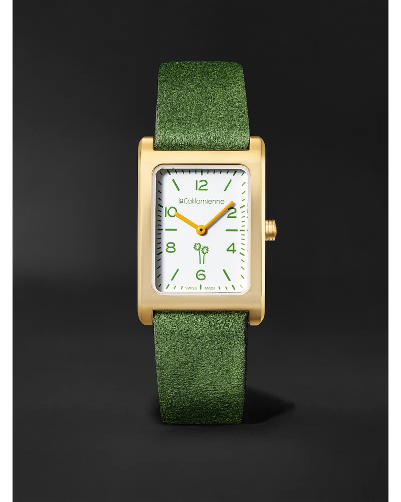 laCalifornienne Daybreak 36 Mm Vergoldete Uhr Mit Automatischem Aufzug Und Velourslederarmband Ref. Nr.: Db 21 Weiß