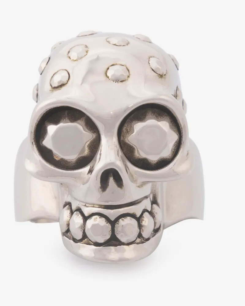 Alexander McQueen Der Knuckle Skull Ring Antiksilber