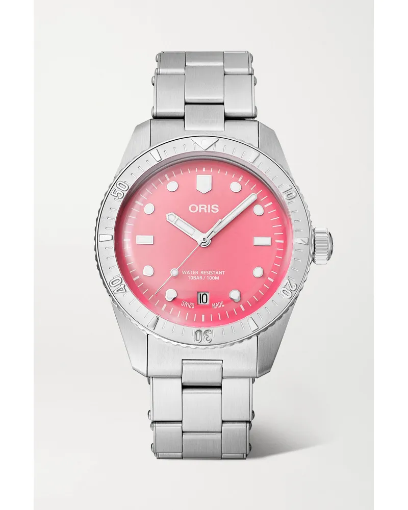ORIS Divers Sixty Five Automatic 38 Mm Uhr Aus Edelstahl Rot