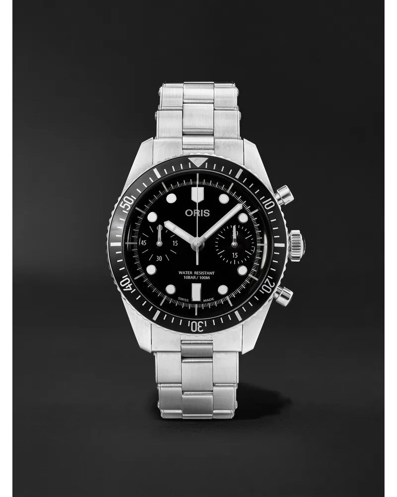 ORIS Divers Sixty Five Chronograph 40 Mm Uhr Aus Edelstahl Mit Automatischem Aufzug Ref. Nr.: 01 771 7791 4054 07 8 20 18 Schwarz