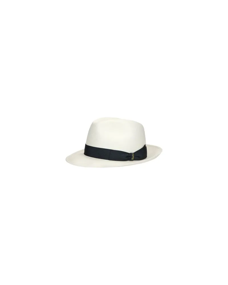 Borsalino Dolce Feiner Panamahut Mit Mittlerer Krempe White